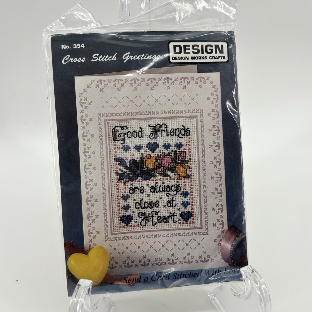 Cross Stitch Greetings Send a Card kit (4.5 in X 6.25 in) Good Friends ...
